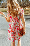 Ruffled Printed Mock Neck Dress