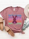 HAPPY EASTER Round Neck Short Sleeve T-Shirt