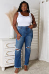 Judy Blue Full Size Distressed Raw Hem Jeans