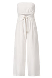 Tied Cutout Tube Wide Leg Jumpsuit