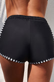 Full Size Contrast Drawstring Waist Swim Shorts