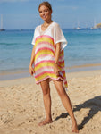 Cutout Striped Cover-Up with Tassel