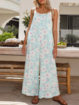 Printed Wide Leg Jumpsuit with Pockets