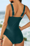 V-Neck Sleeveless Printed One-piece Swimwear