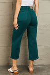 Judy Blue Hailey Full Size Tummy Control High Waisted Cropped Wide Leg Jeans