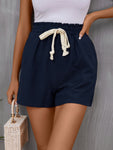 Drawstring High Waist Shorts