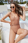 Cutout Crisscross Scoop Neck One-Piece Swimsuit