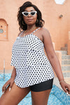 Polka Dot Layered Swim Top