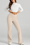 Elastic Waist Bootcut Pants