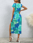 Slit Printed Single Shoulder Dress