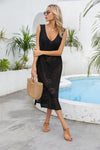 Openwork Slit V-Neck Sleeveless Cover Up